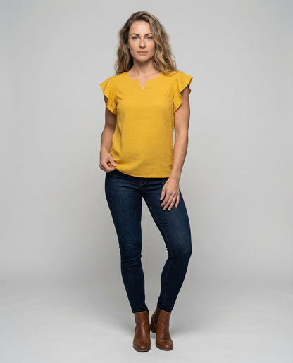 Damen Bluse Leicht Baumwolle Leinen Struktur