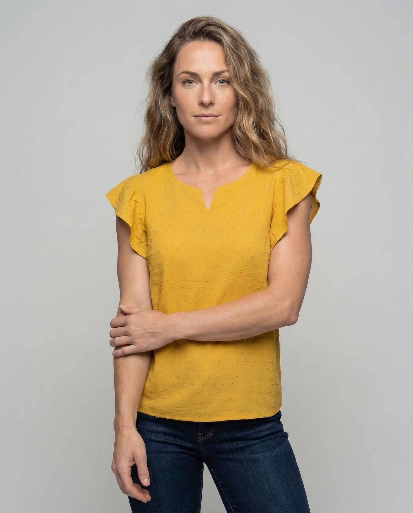 Damen Bluse Leicht Baumwolle Leinen Struktur