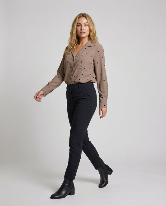 Damen Hemdbluse Leichtes Viskose Crêpe Weiß - Eveloria