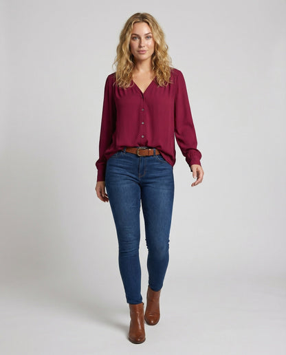 Damen Viskose Tunika Bluse Leicht - Eveloria