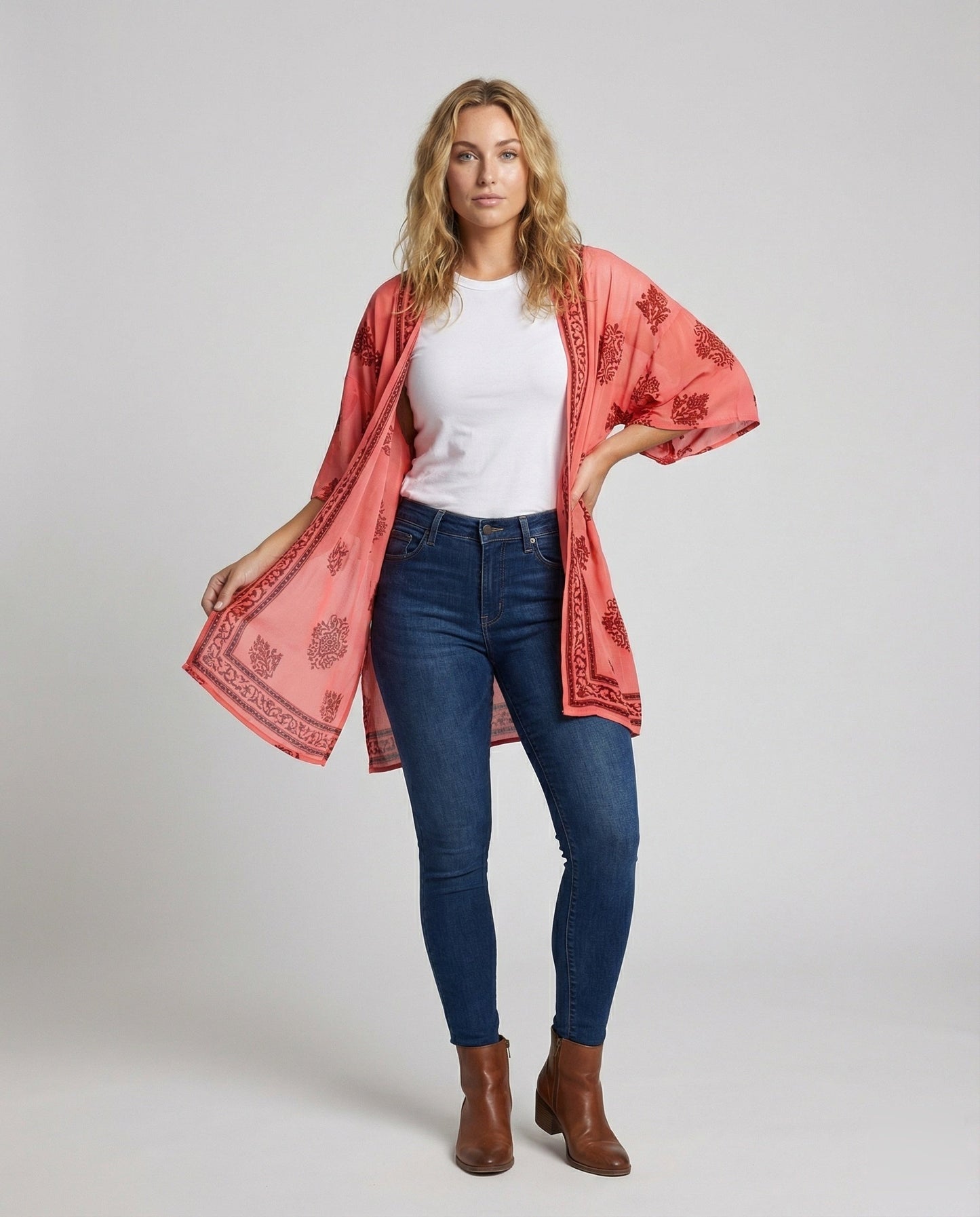 Damen Boho Kimono Cardigan Leicht - Eveloria