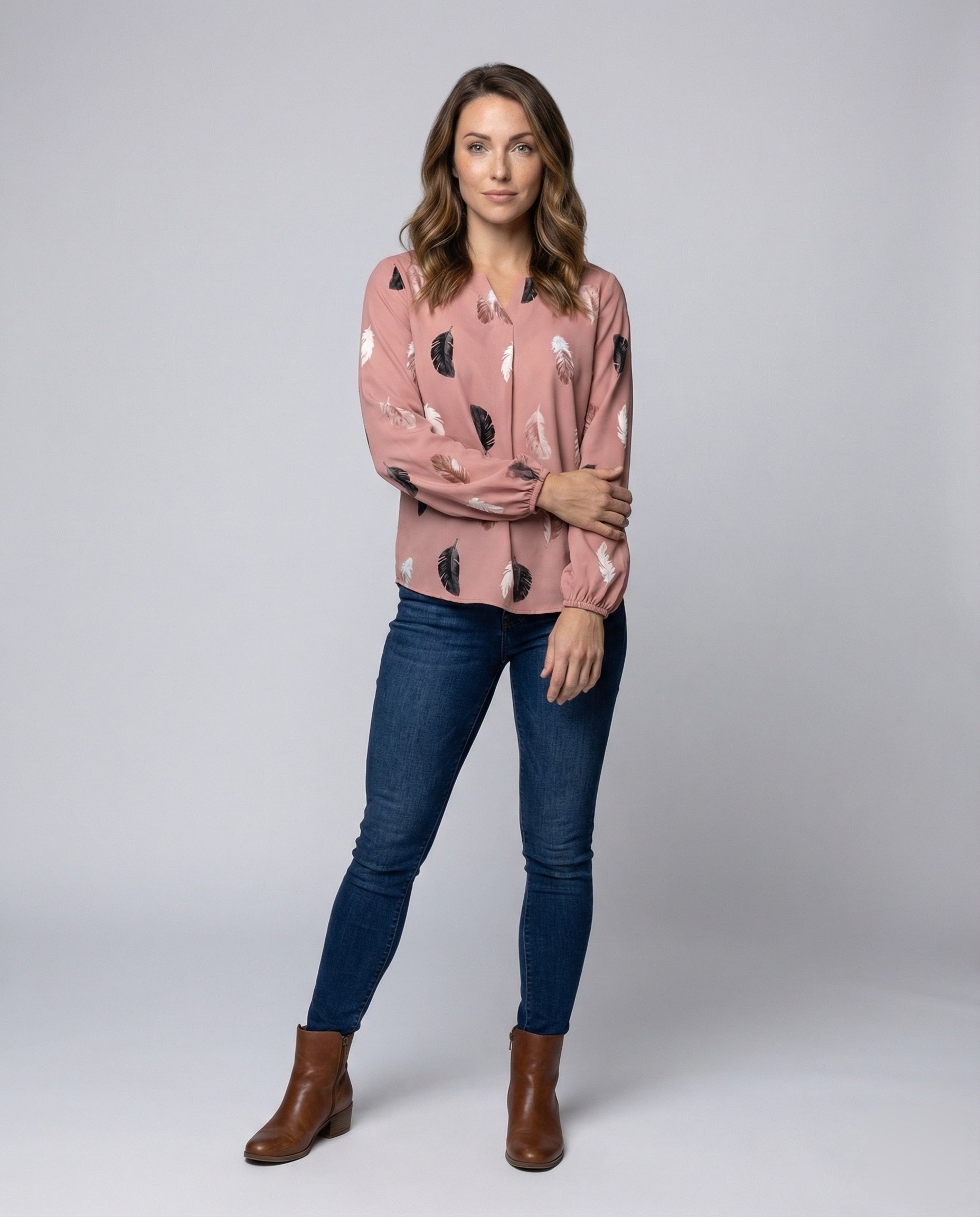 Damen Midikleid Bindegürtel Schwingrock - Eveloria