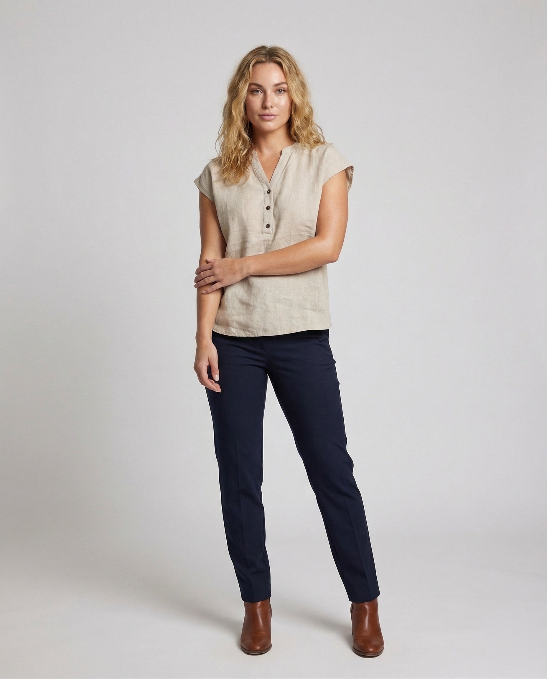 Damen Stehkragenbluse Grafisches Print Dekorative Knöpfe - Eveloria
