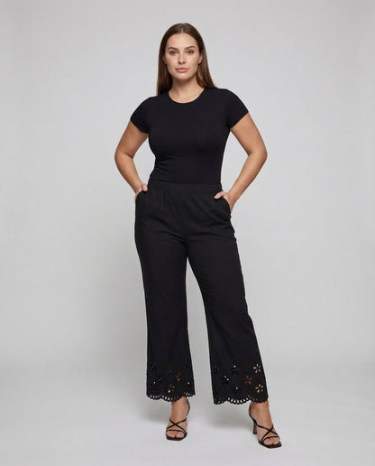 Damen Spitzenbluse Stehkragen Puffärmel Weiß - Eveloria