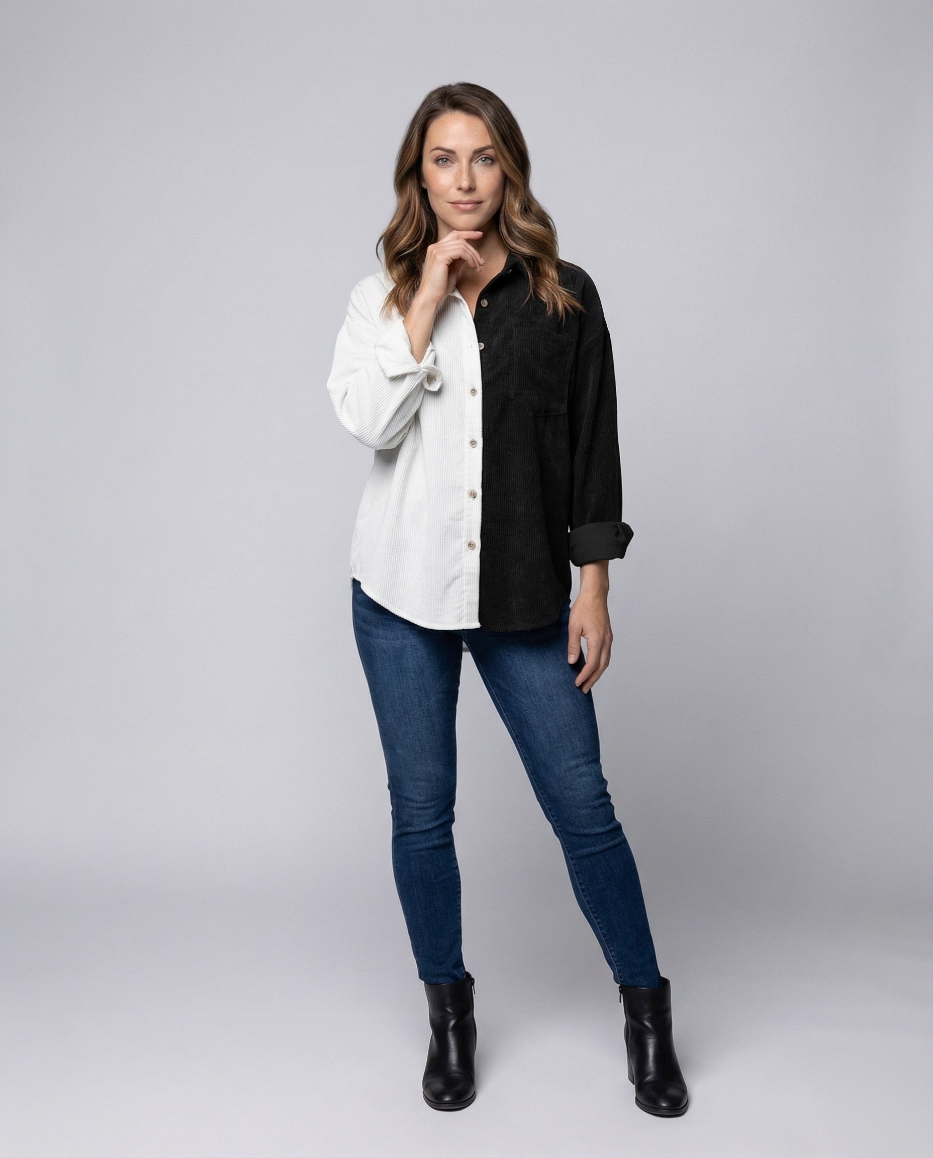 Damen Bluse Volantärmel Knotenfront - Eveloria