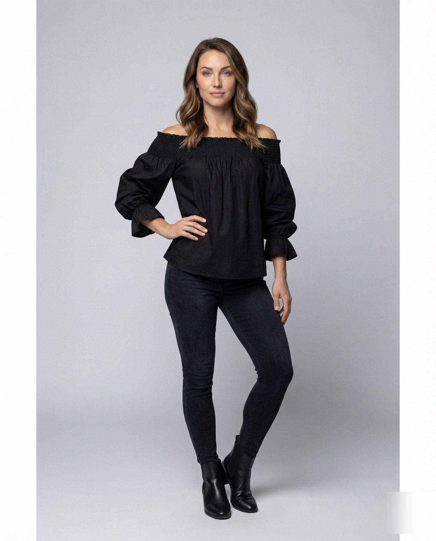 Damen Leinenmix Hemdblusenkleid Lang - Eveloria