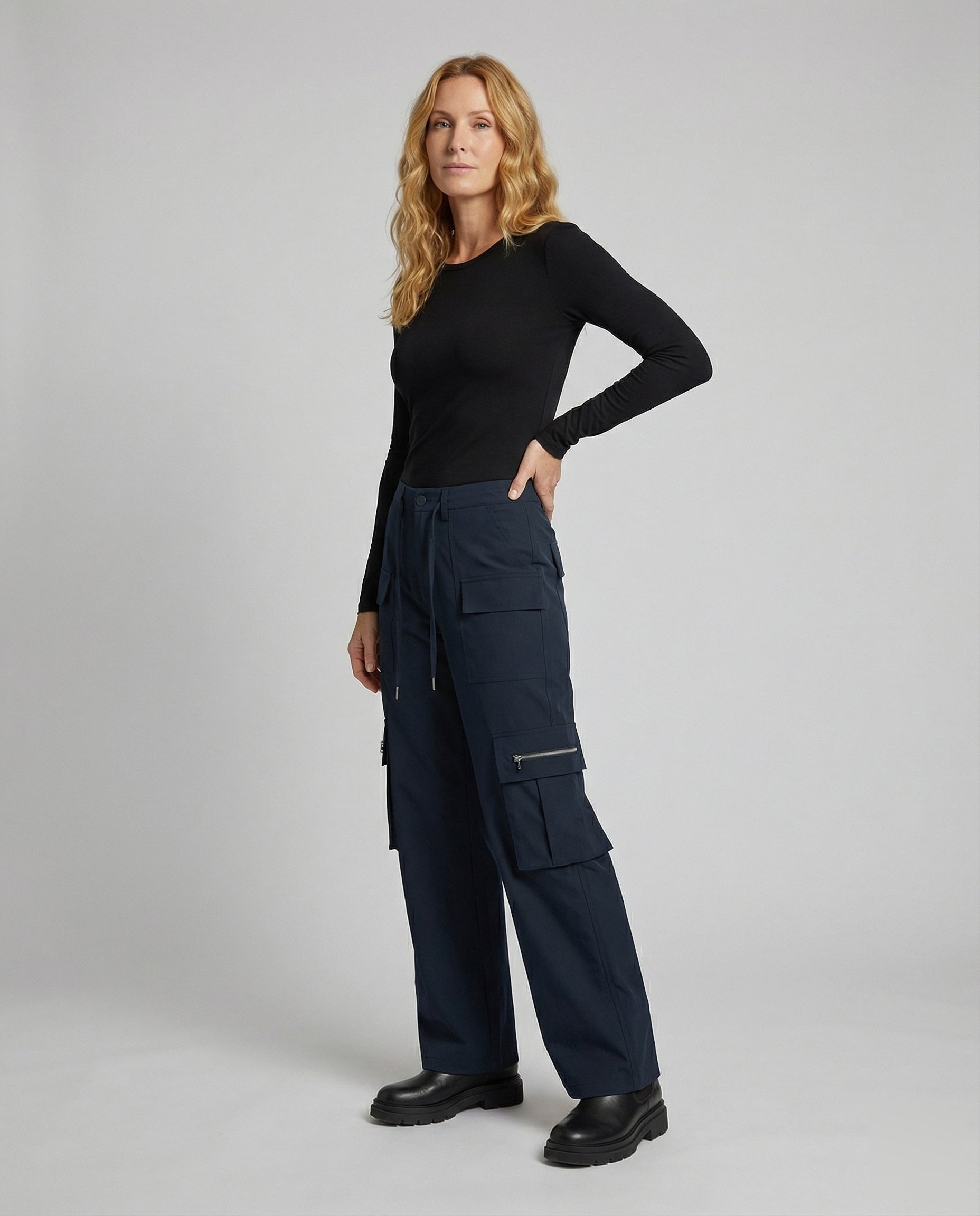 Damen Weite Cargo-Hose Mehrfachtaschen Bequem - Eveloria