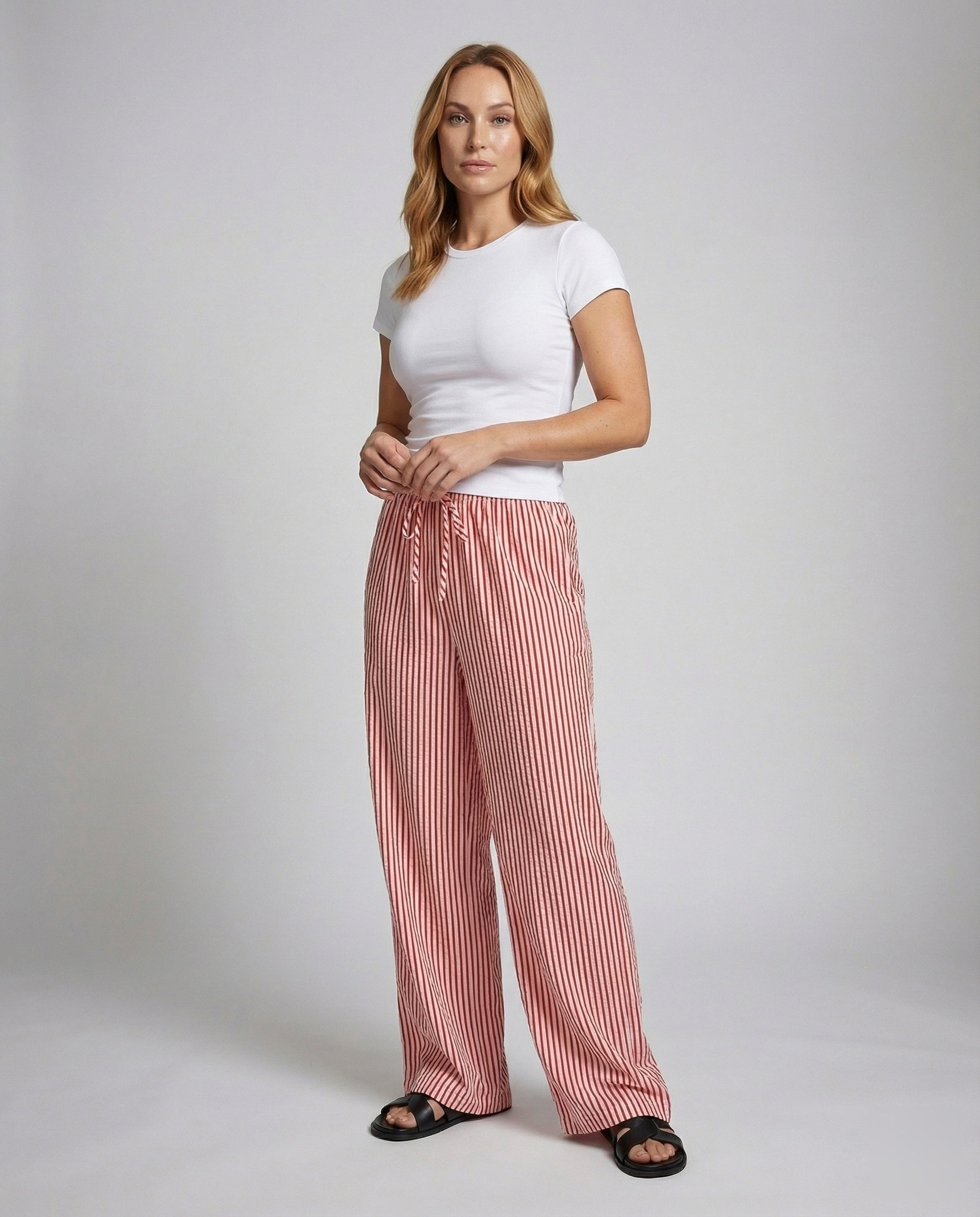 Damen Loungehose Streifen Viskosemix - Eveloria