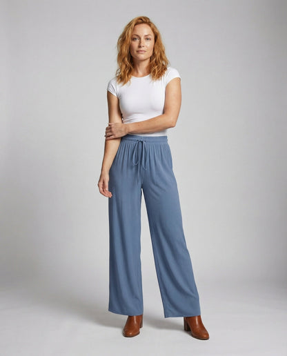 Damen Weite Palazzo Hose Smock Bund - Eveloria