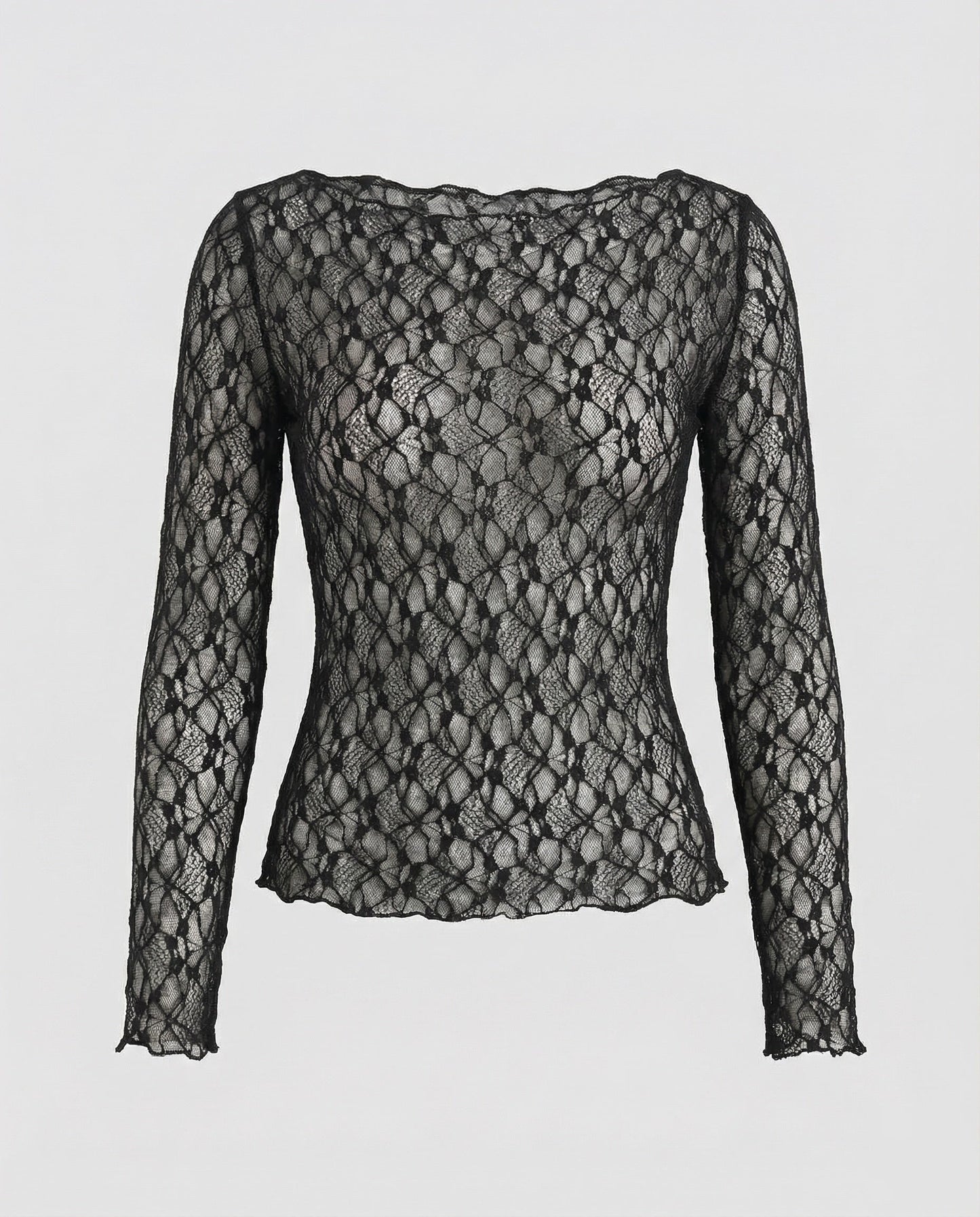 Damen Langarmbluse Zarte Spitze - Eveloria