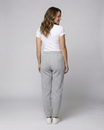 Damen Zopfstrick Loungehose mit Tunnelzug