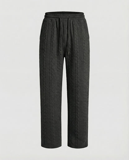 Damen Zopfstrick Loungehose mit Tunnelzug