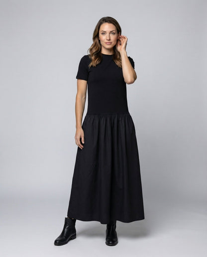 Damen Maxikleid 2-teilig Baumwolle Weiß - Eveloria