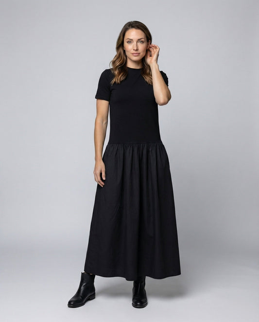 Damen Maxikleid 2-teilig Baumwolle Weiß - Eveloria