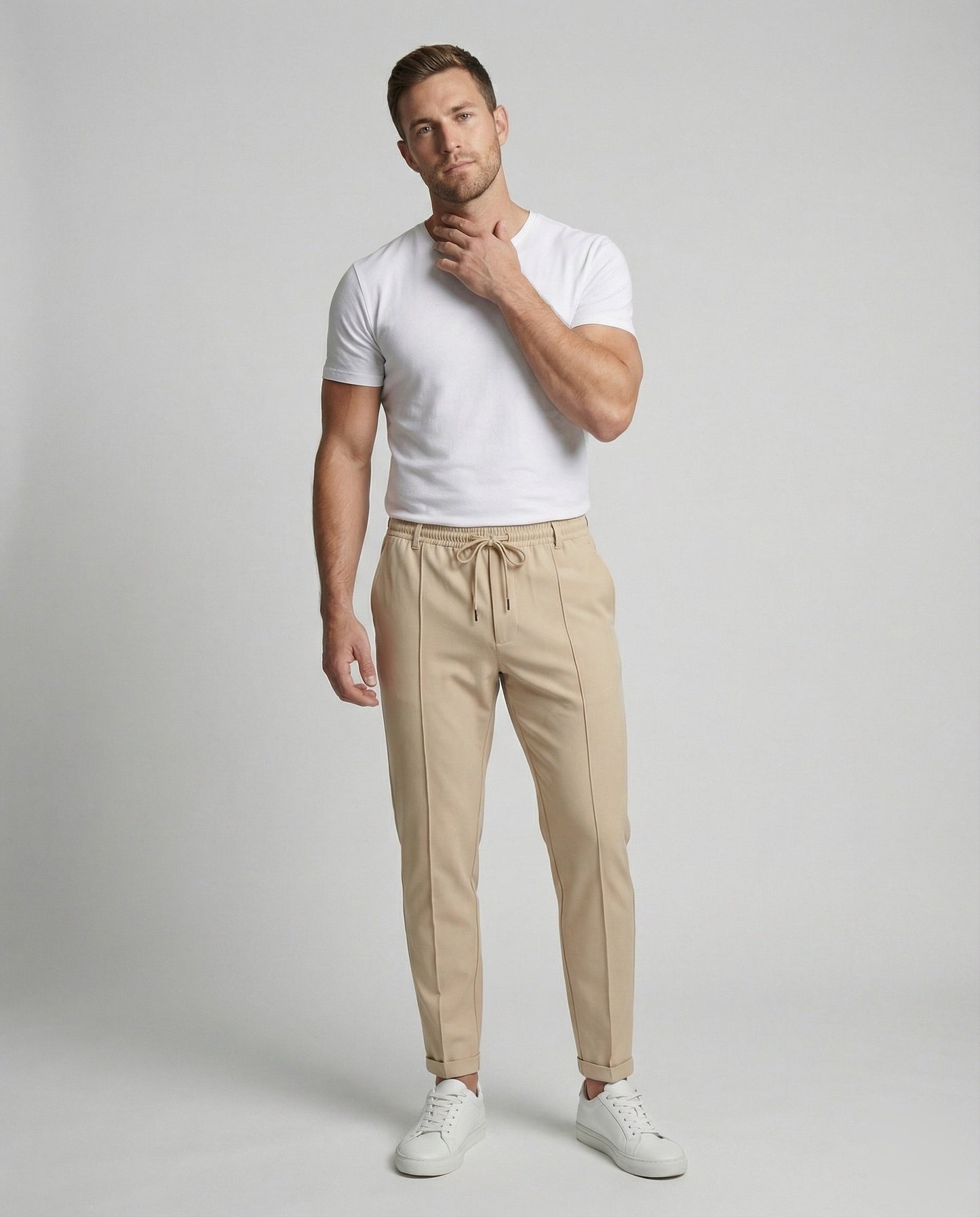 Herren Chino Freizeithose Gerade Geschnitten - Eveloria