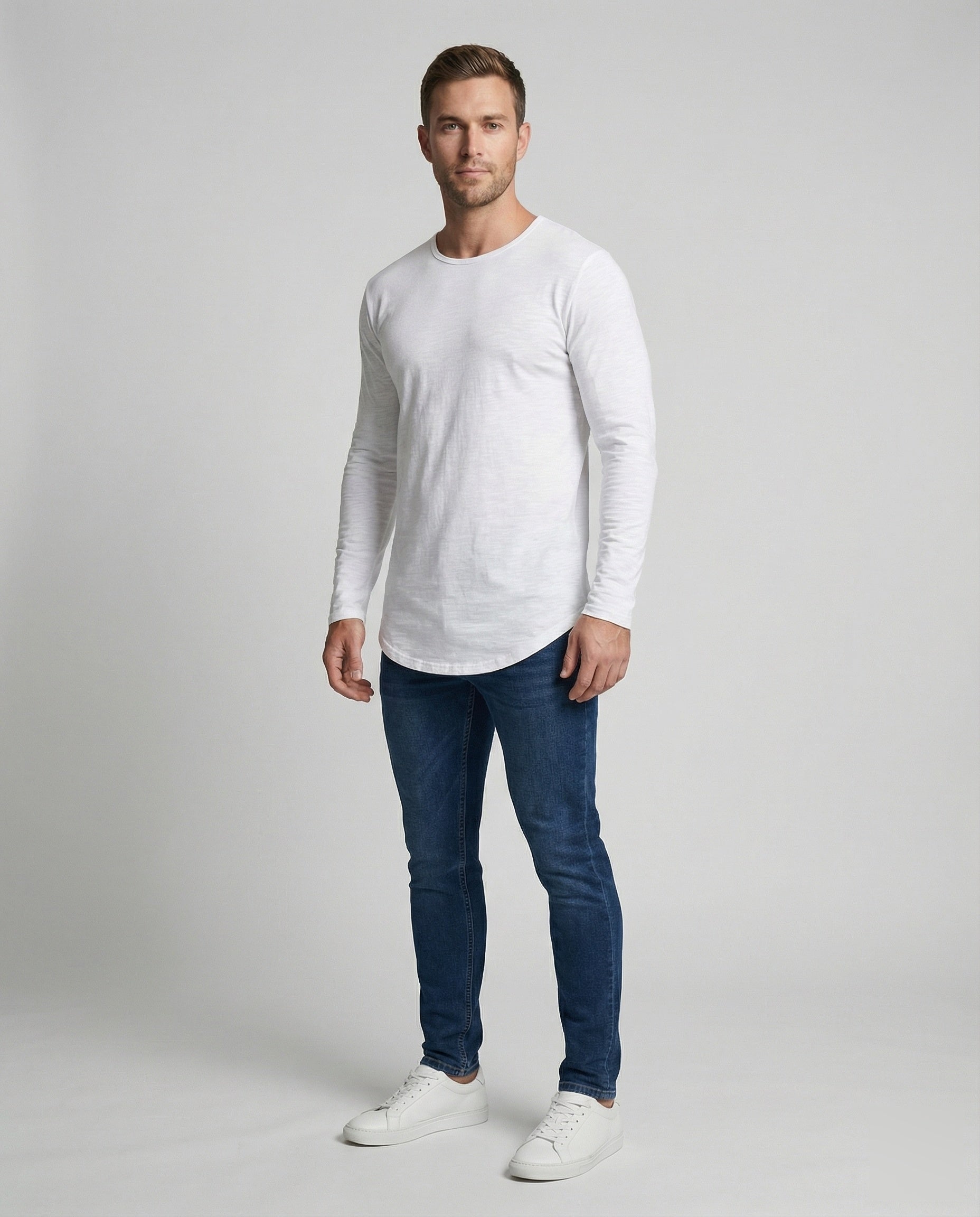 Herren Langarmshirt Rundsaum - Eveloria