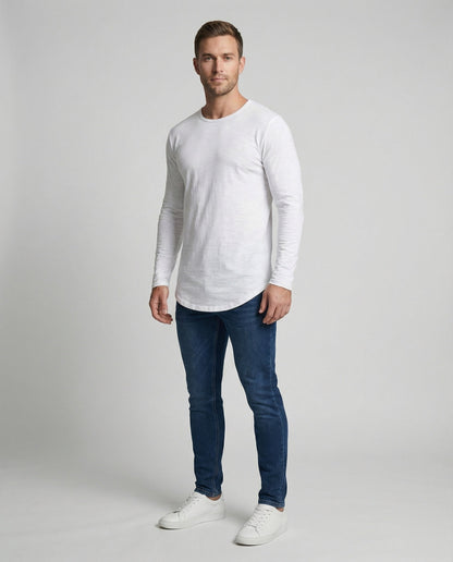 Herren Langarmshirt Rundsaum - Eveloria