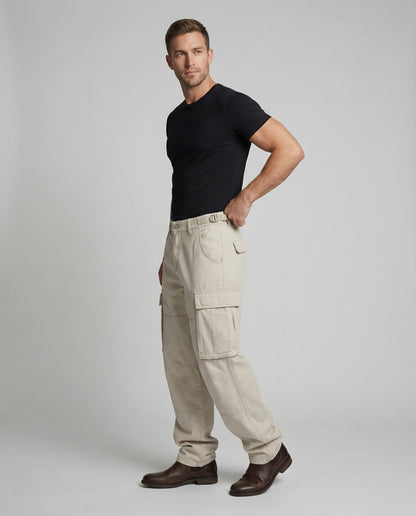 Herren Cargo-Bundfaltenhose Weit - Eveloria