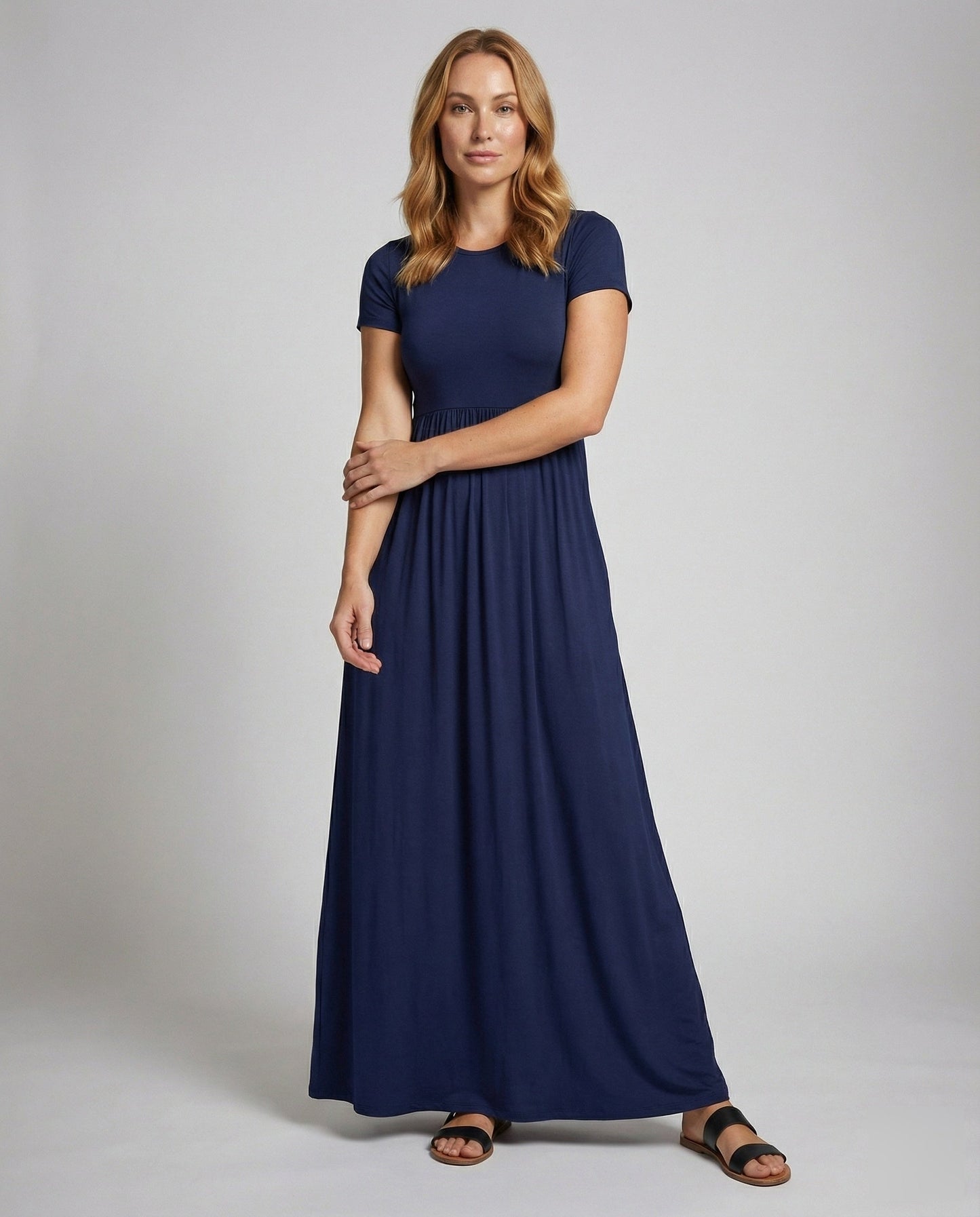 Damen Maxikleid aus Jersey Bequem - Eveloria