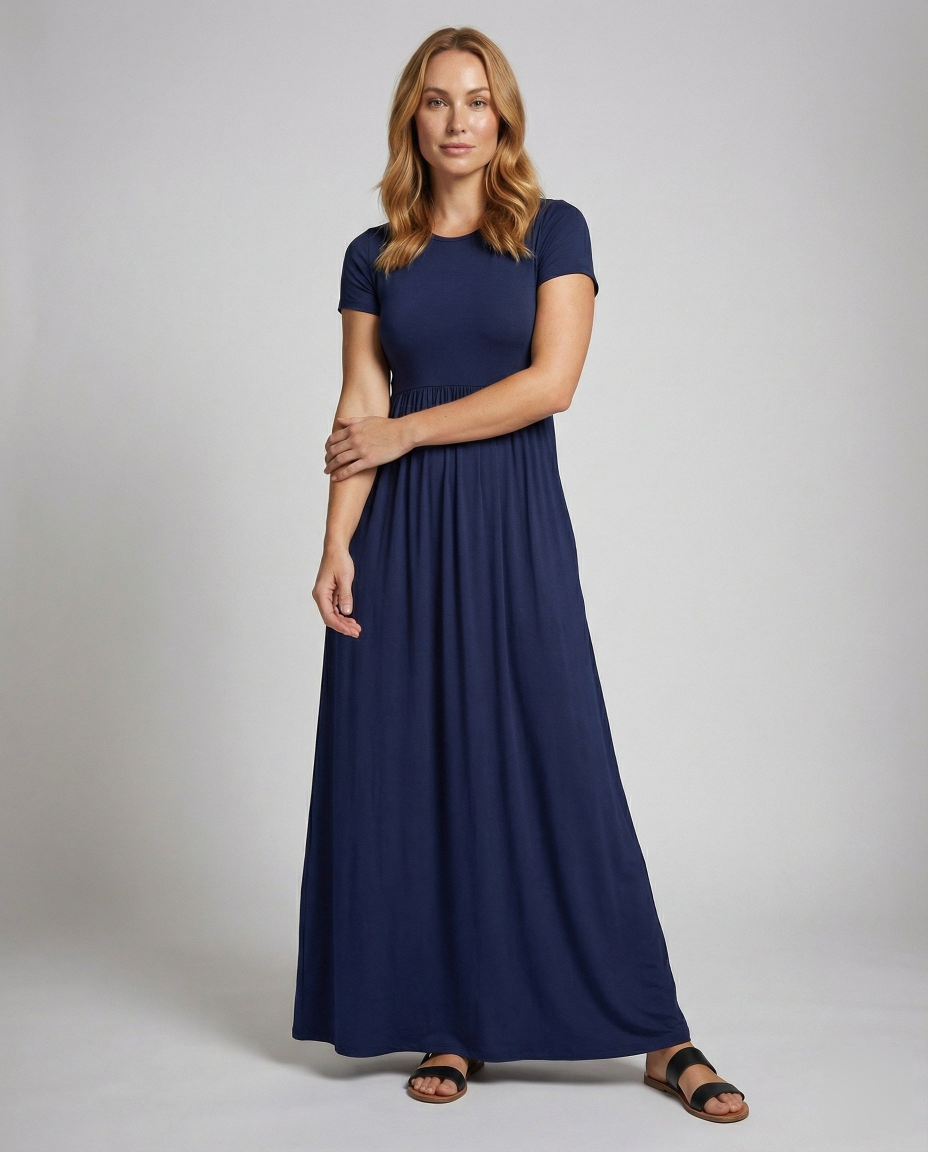 Damen Maxikleid aus Jersey Bequem - Eveloria