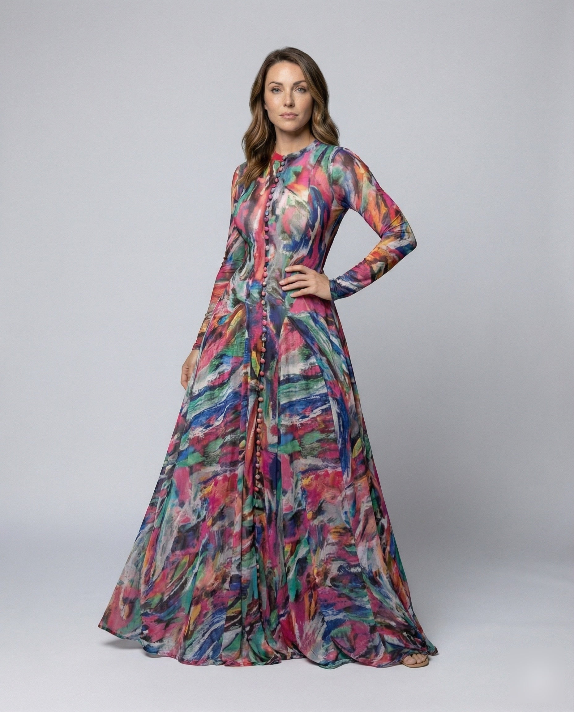 Damen Abendkleid Bodenlang Seide Schwarz - Eveloria