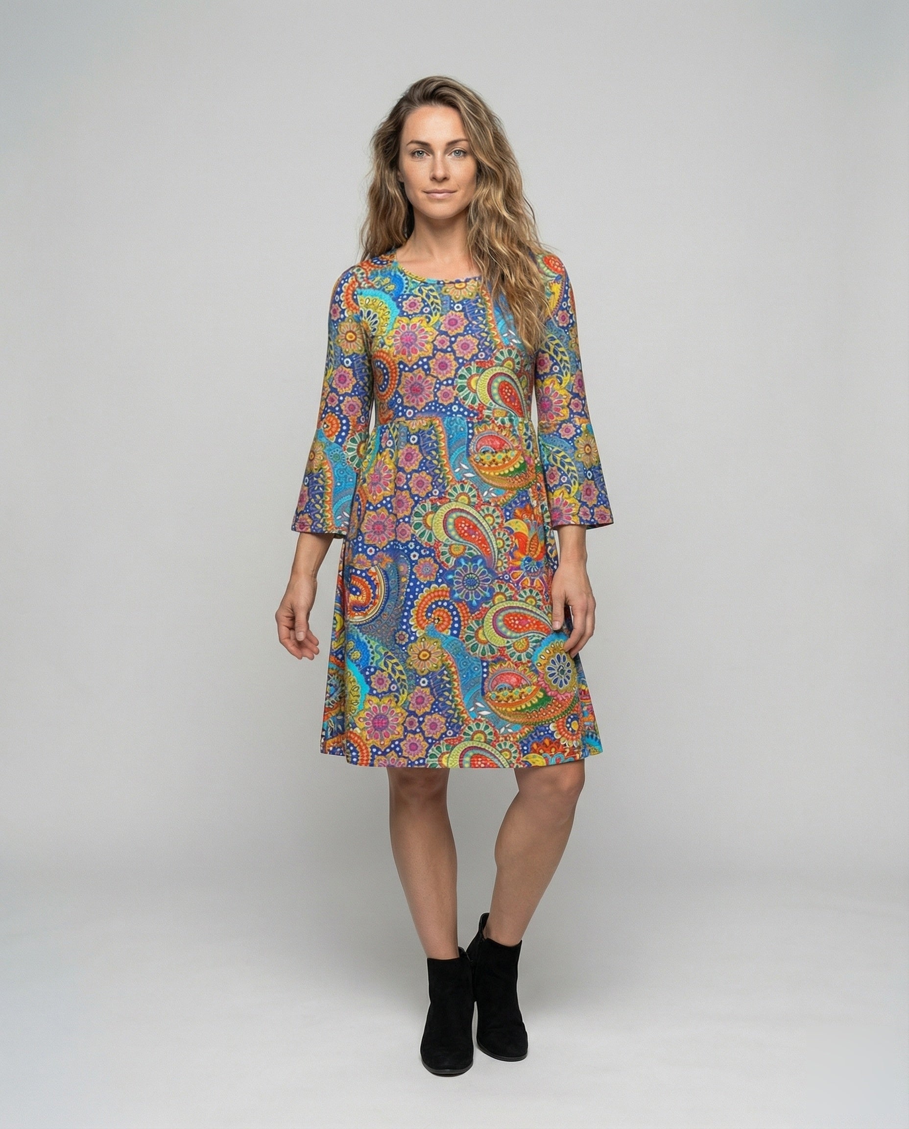 Damen Tunikakleid Paisley-Muster Baumwolle - Eveloria