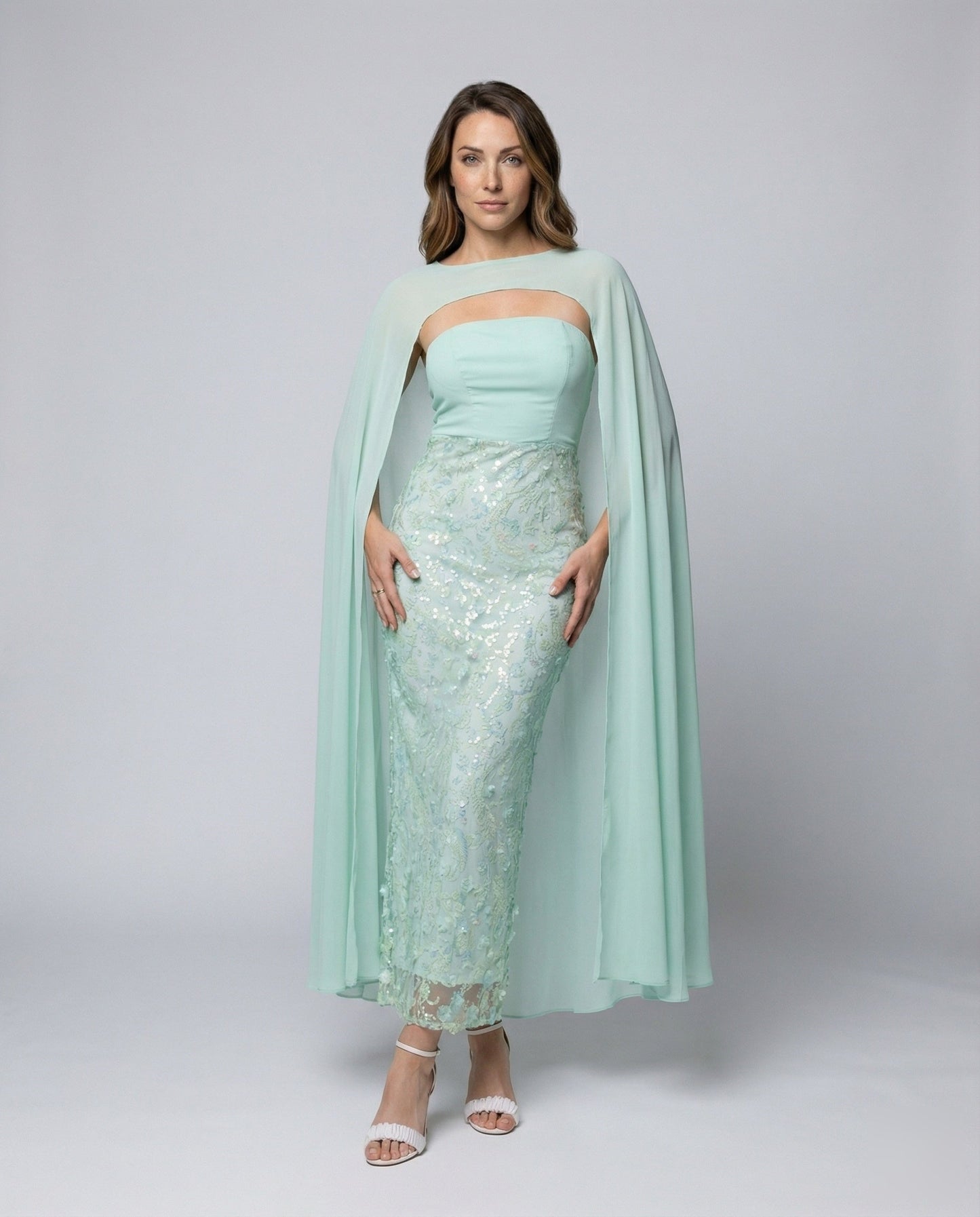 Damen Abendkleid Cape-Stil Bleistiftrock - Eveloria