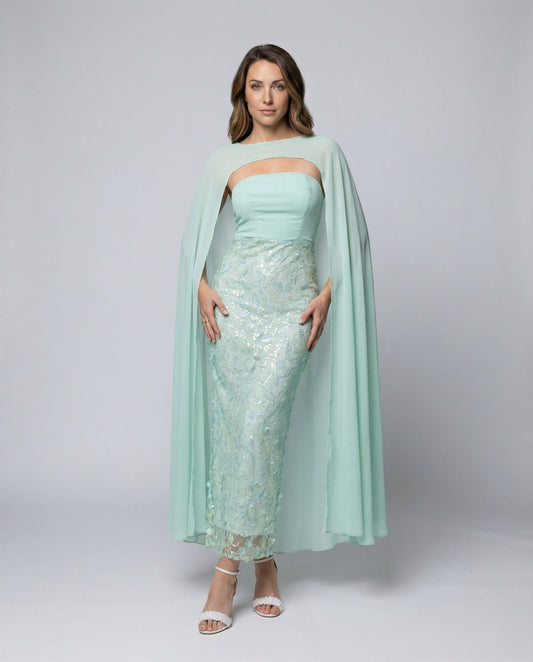 Damen Abendkleid Cape-Stil Bleistiftrock - Eveloria