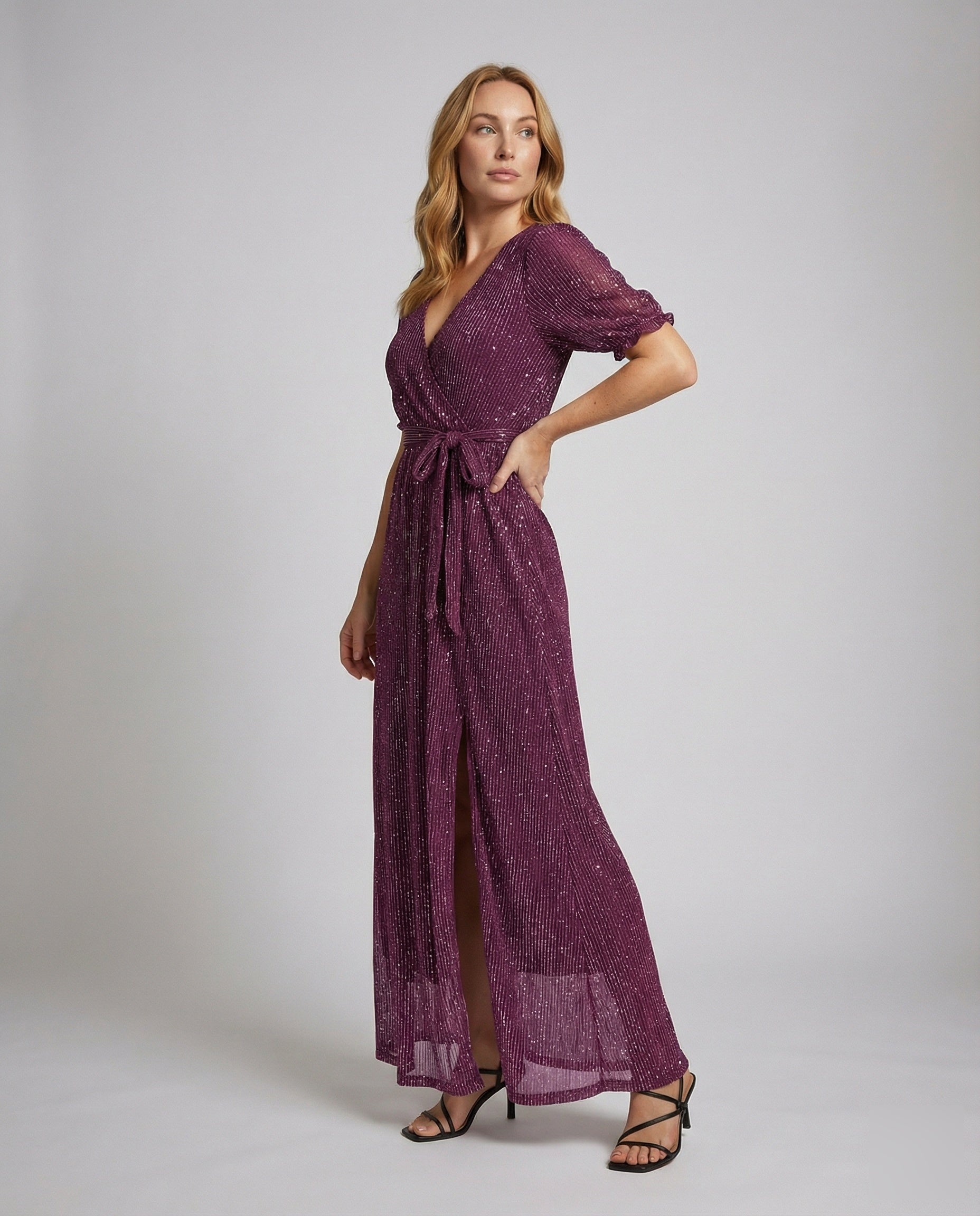 Damen Abendkleid Plissee Effekt - Eveloria