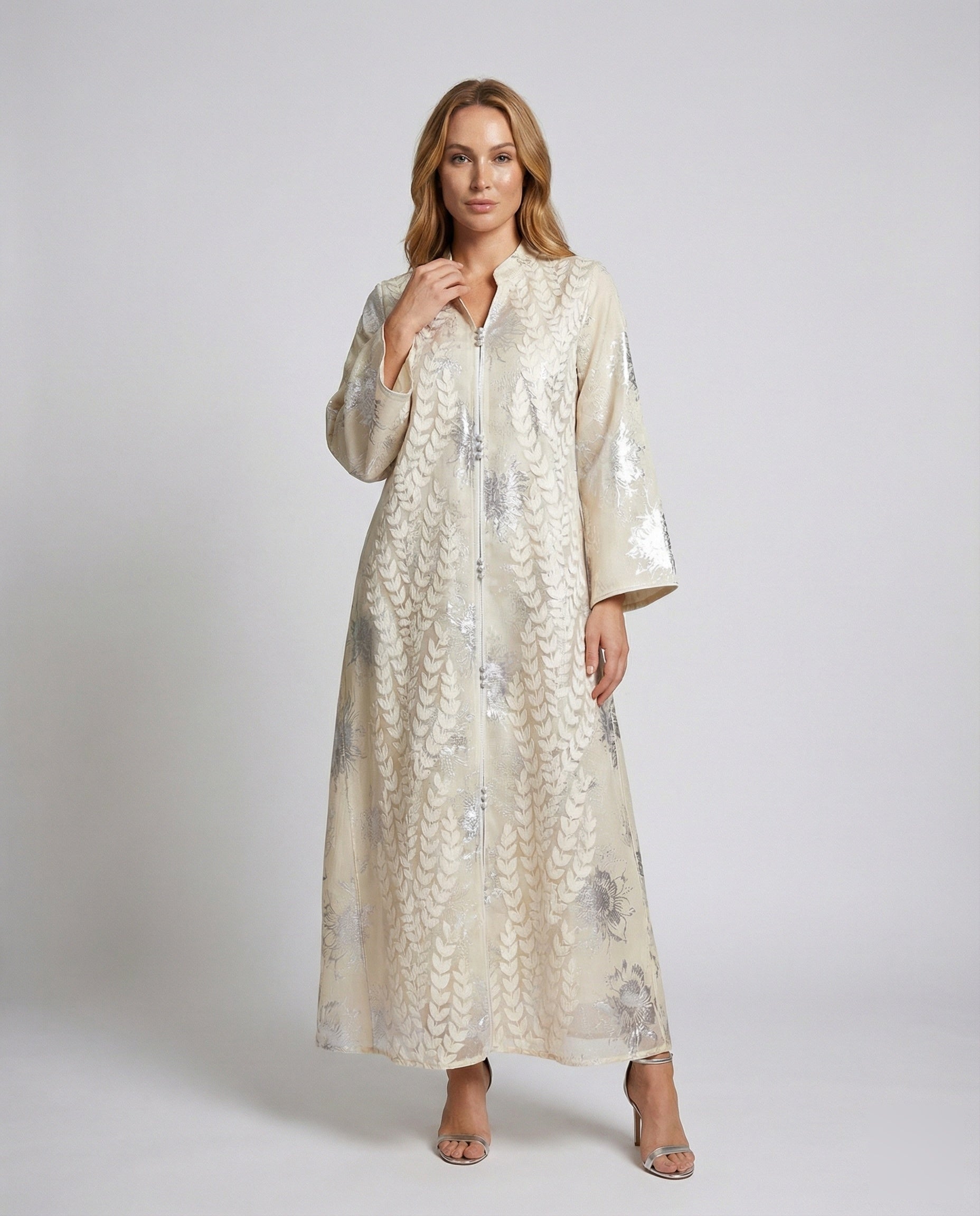Damen Kaftan-Mantel Jacquard Elegantes Design - Eveloria