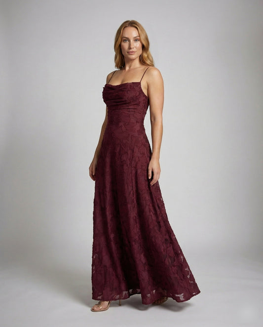 Damen Abendkleid Elegant Wasserfallausschnitt - Eveloria