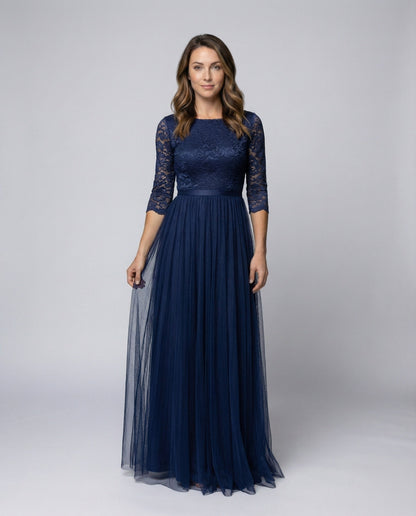 Damen Abendkleid Bodenlang Tüllrock - Eveloria