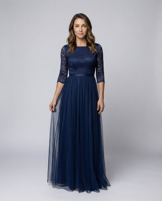 Damen Abendkleid Bodenlang Tüllrock - Eveloria