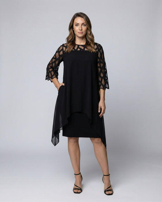 Damen Chiffon Überwurfkleid Geometrisches Muster - Eveloria