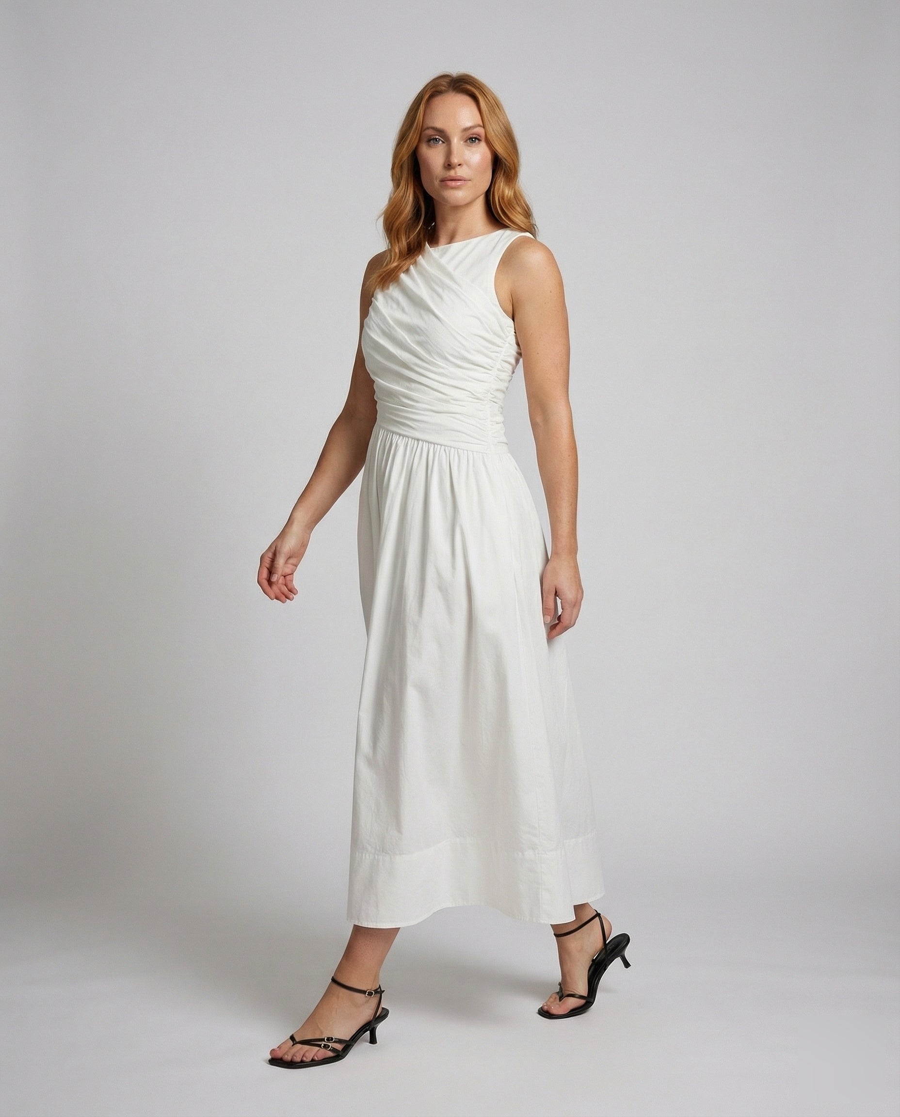 Damen Maxikleid Elegantes Drapée-Design - Eveloria