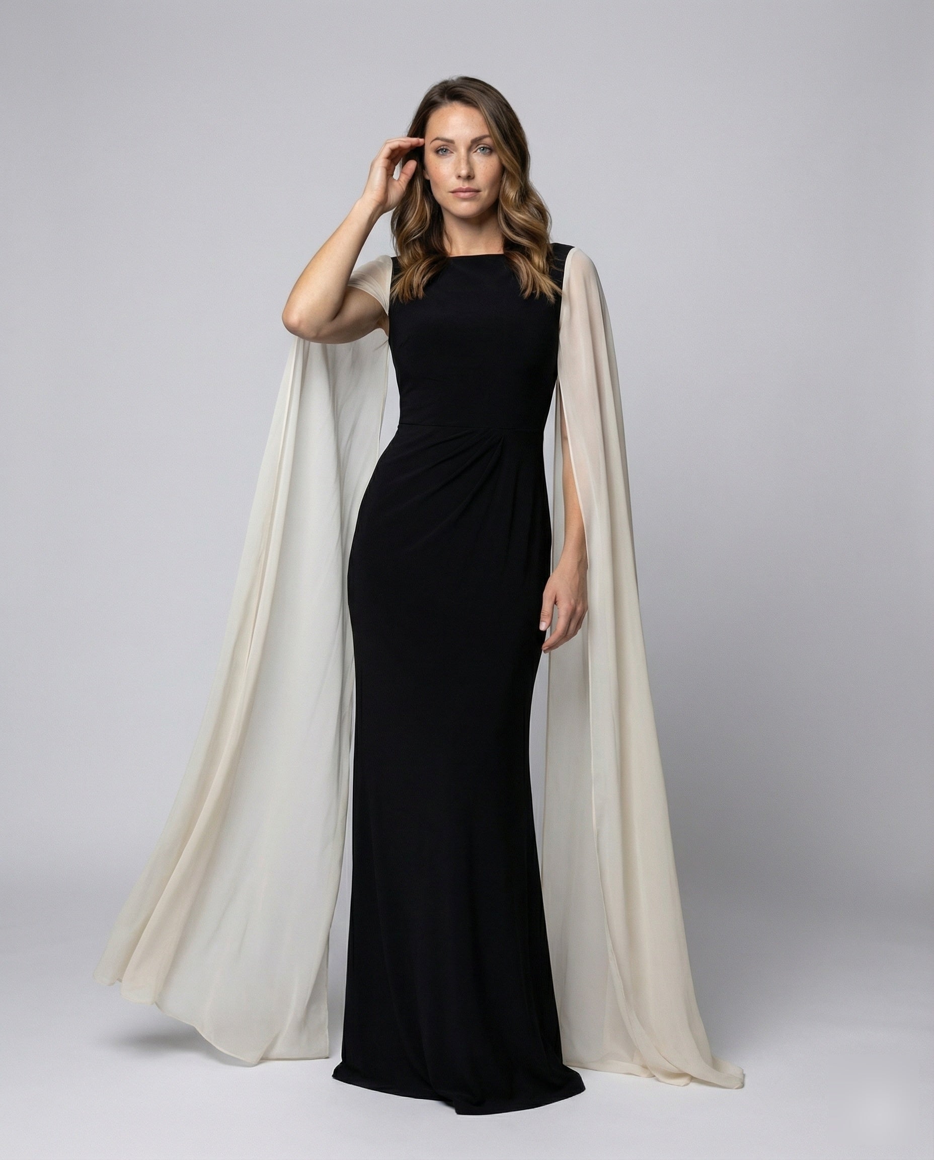 Damen Abendkleid Figurbetont mit Cape - Eveloria