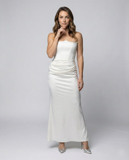 Damen Bustier Maxikleid Figurbetont - Eveloria