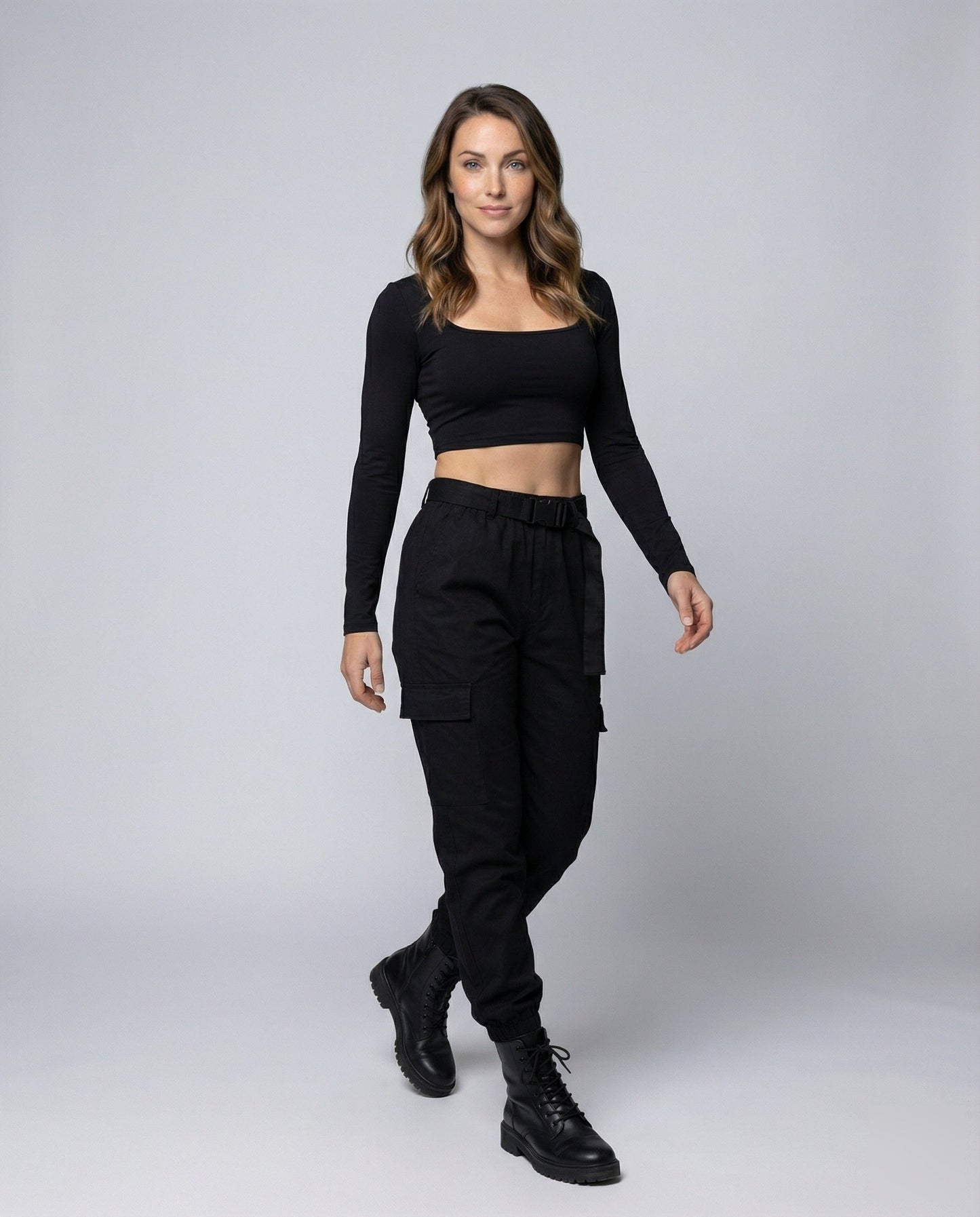 Damen Crop- Figurbetont Quadratischer Ausschnitt - Eveloria