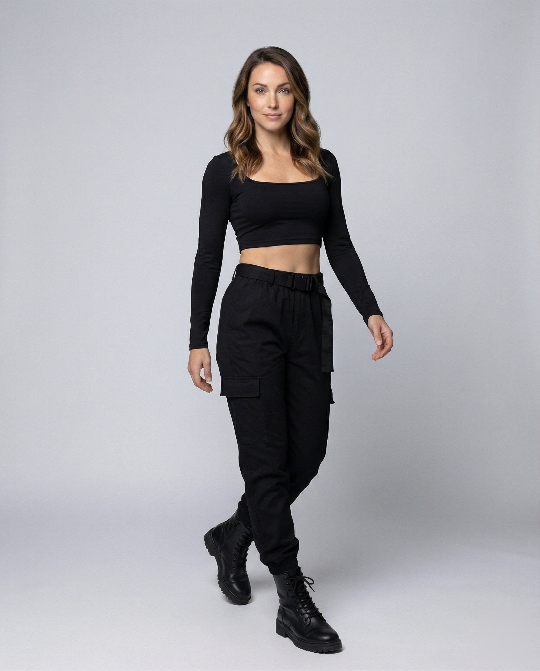 Damen Crop- Figurbetont Quadratischer Ausschnitt - Eveloria