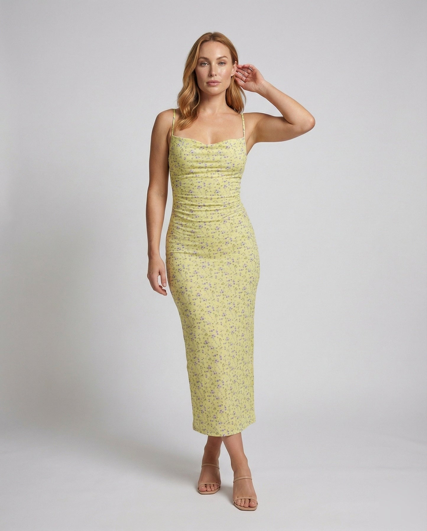 Damen Maxikleid Geblümt Figurbetont - Eveloria