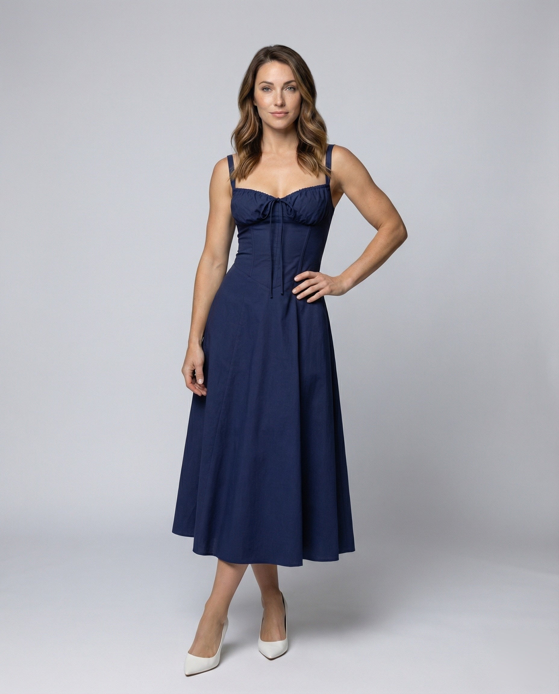 Damen Korsagen Midikleid Figurbetont - Eveloria