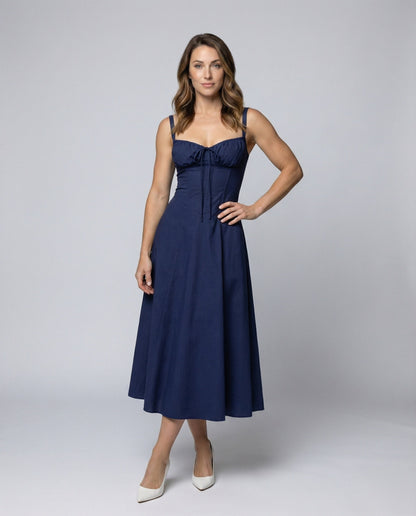 Damen Korsagen Midikleid Figurbetont - Eveloria