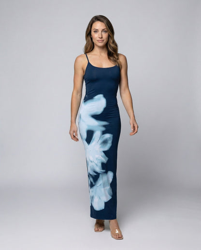 Damen Maxikleid Abstrakt Rauchprint - Eveloria