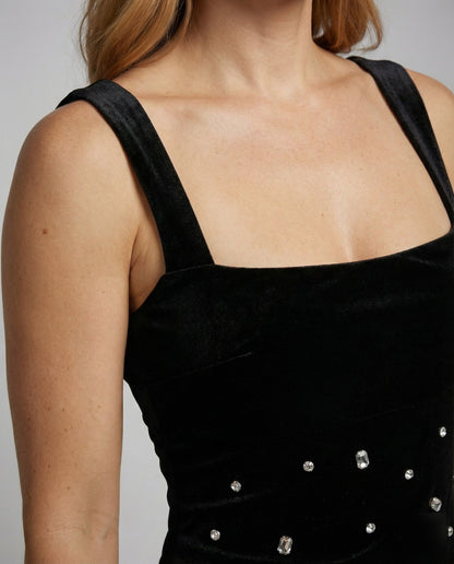 Damen Samt-Abendkleid Figurbetont Korselett