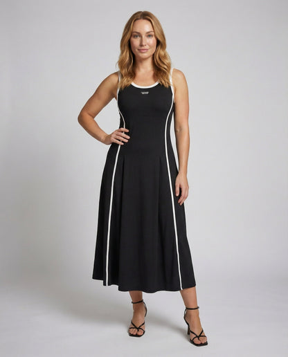 Damen Midaxi-Kleid Tanktop-Ausschnitt Figurformend - Eveloria