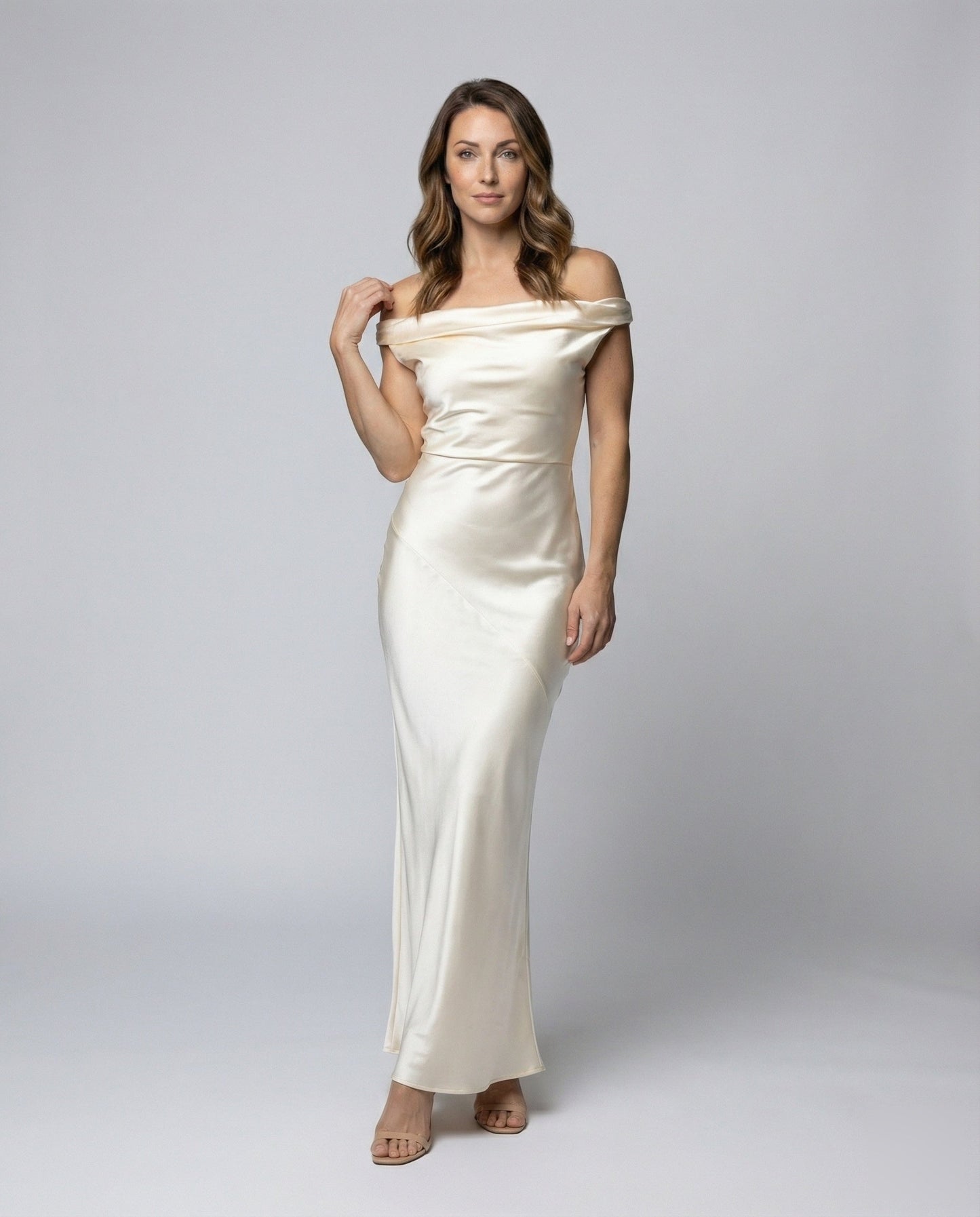 Damen Abendkleid Fließend Wasserfall-Ausschnitt - Eveloria