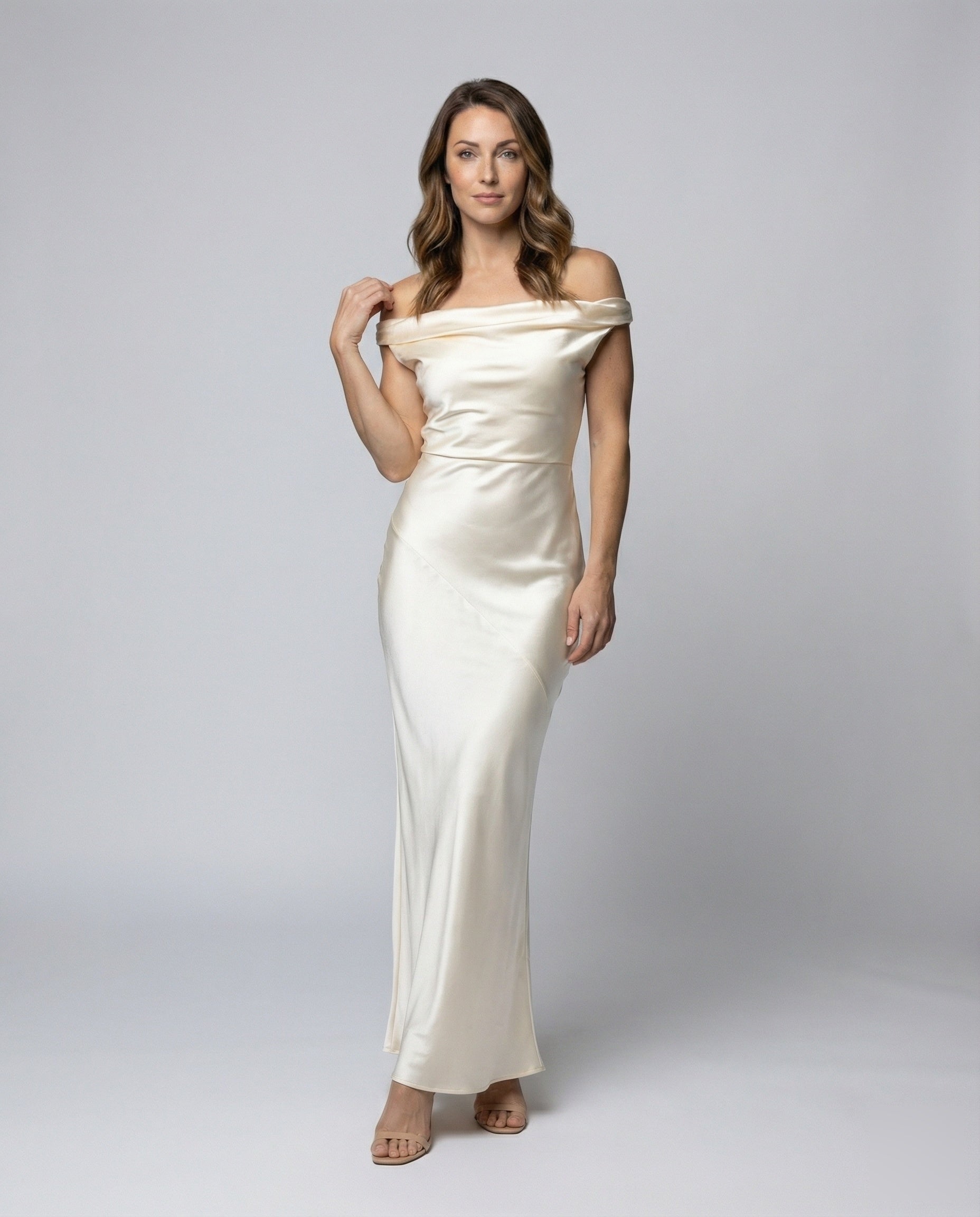 Damen Abendkleid Fließend Wasserfall-Ausschnitt - Eveloria