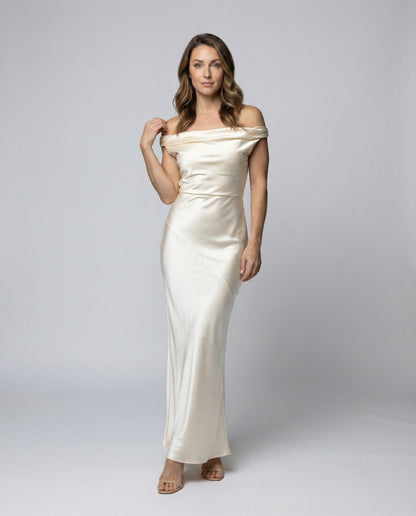Damen Abendkleid Fließend Wasserfall-Ausschnitt - Eveloria