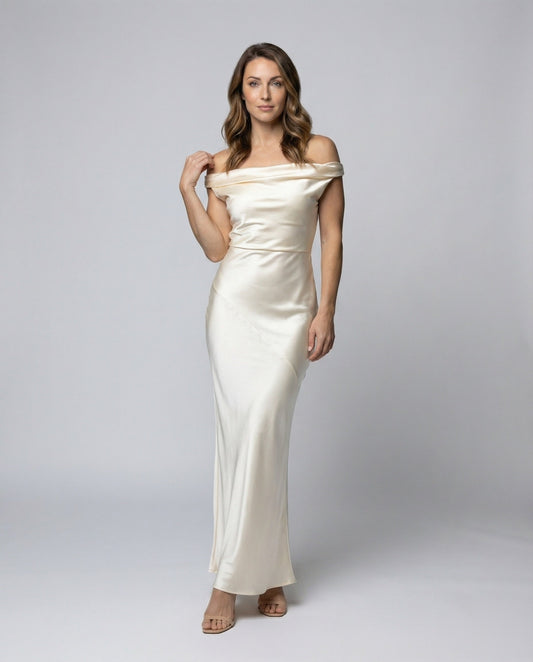 Damen Abendkleid Fließend Wasserfall-Ausschnitt - Eveloria