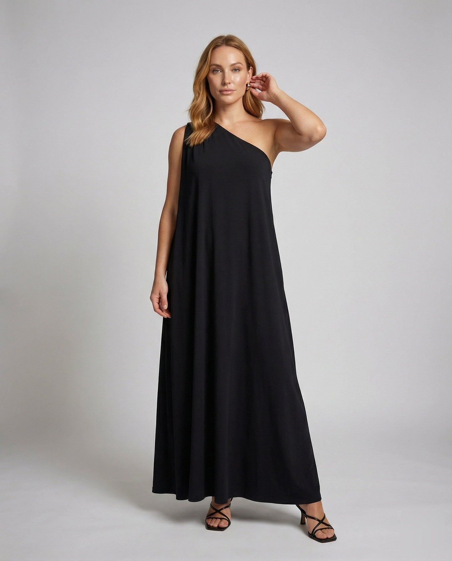 Damen Abendkleid Ein-Schulter A-Linie Fließend - Eveloria